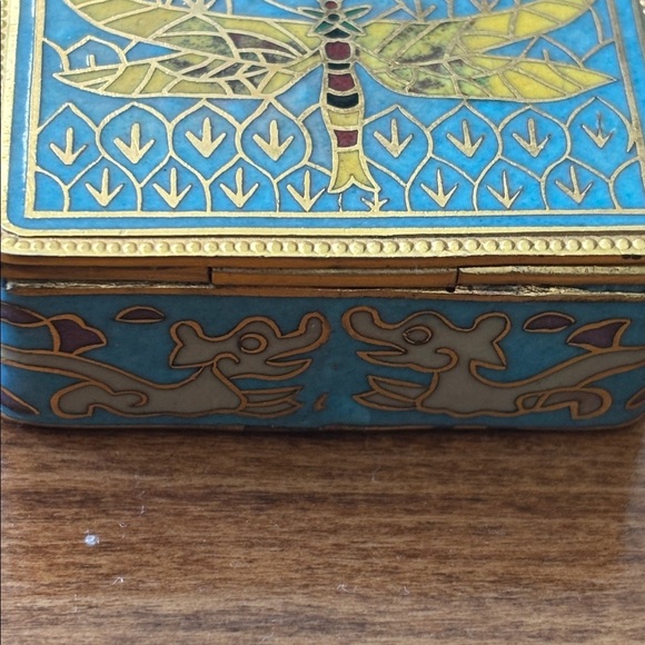 Dragonfly Decorative Box in Blue and Gold - Picture 5 of 5